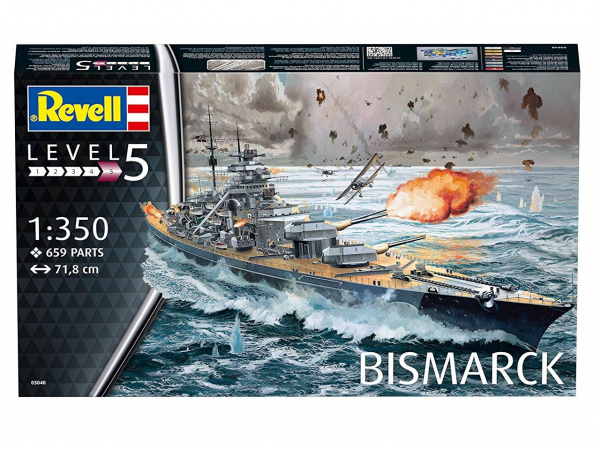 05040 Корабль линейный Bismarck, 2-ая МВ, немецкий Revell