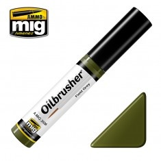 AMIG3506 Ammo Mig Масляная краска с тонкой кистью-апликатором FIELD GREEN (Oilbrushers)