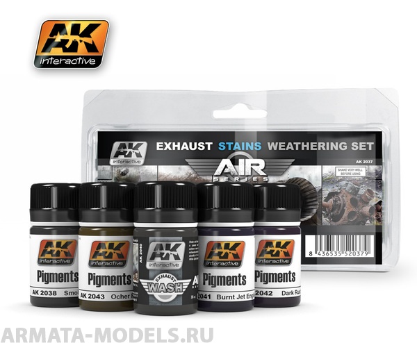 AK2037 Набор для везеринга EXAUSTS & STAINS WEATHERING SET