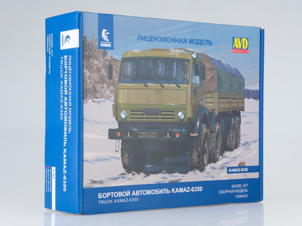 1308AVD Сборная модель КАМАЗ-6350 8x8 бортовой