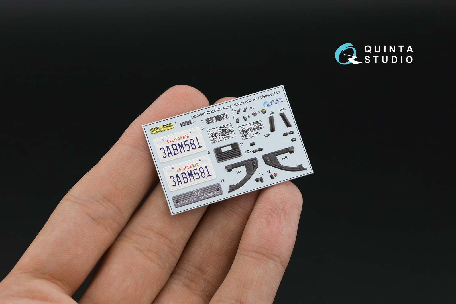 QD24007 3D Декаль интерьера кабины Acura-Honda NSX NA1 Export version (Tamiya)