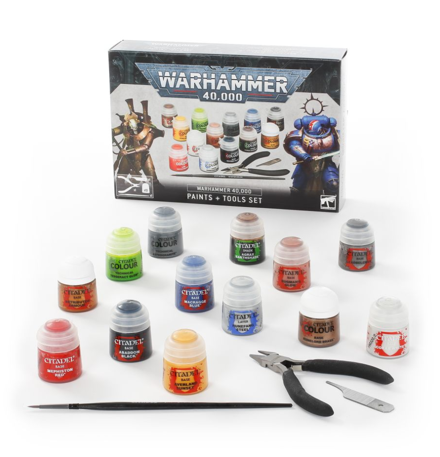 60-12GW Набор красок и инструментов Вархаммер 40000 (Warhammer 40,000: Paints + Tools Set)
