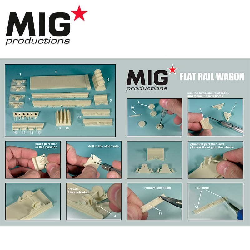 MP72-351 Сборная модель из пластика FLAT RAIL WAGONRESIN KIT 1/72 MIG Productions