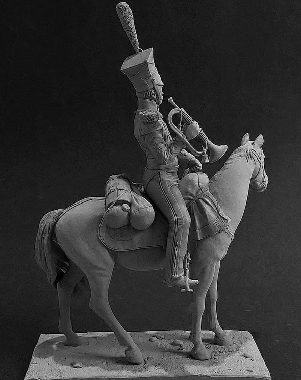 CHM-54123. Трубач армейских уланских полков, Россия 1809-13 гг. 54 мм. Материал - смола.