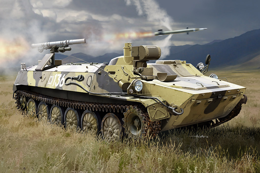 09605P Сборная модель Russian 9P149 Launching Vehicle of 9K114 Shturm-S ATGM system Trumpeter