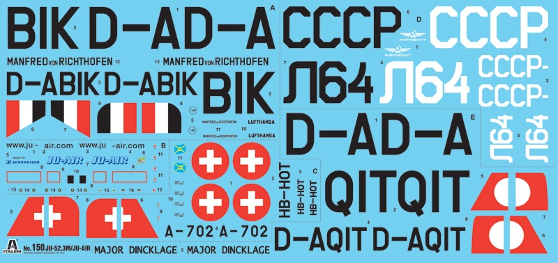 150ИТ Самолет Ju-52 Civilian Italeri