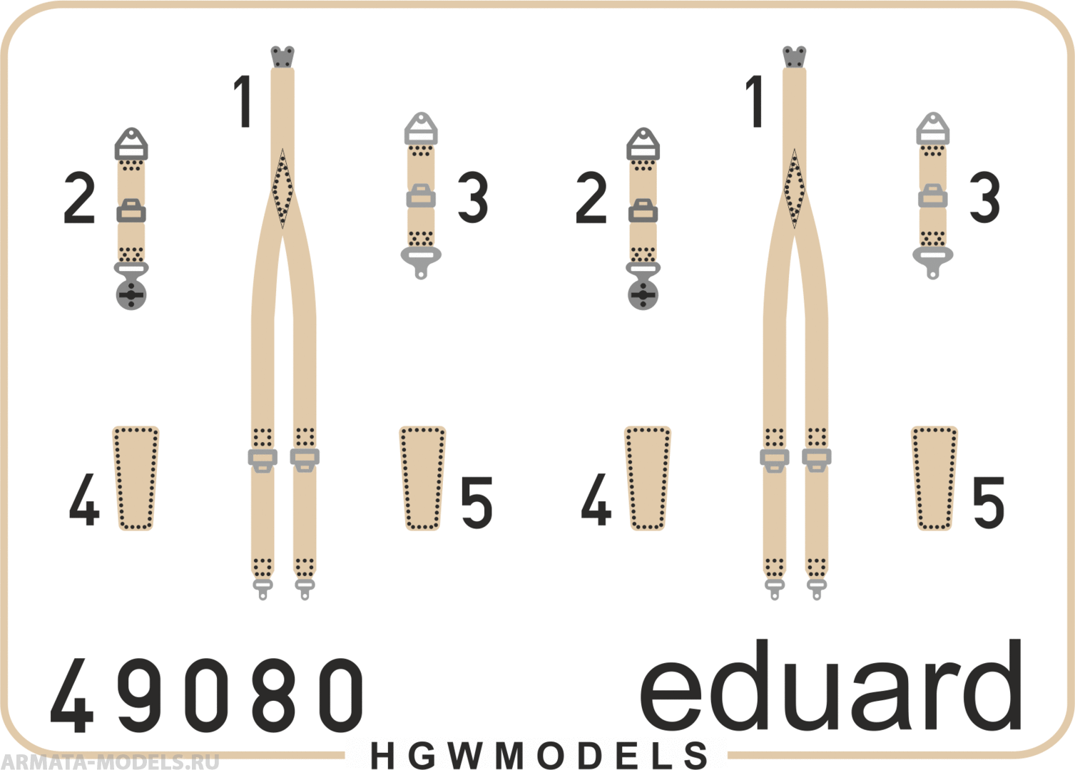 49080ED Комплект фототравления Seatbelts RAF WWII late SUPERFABRIC