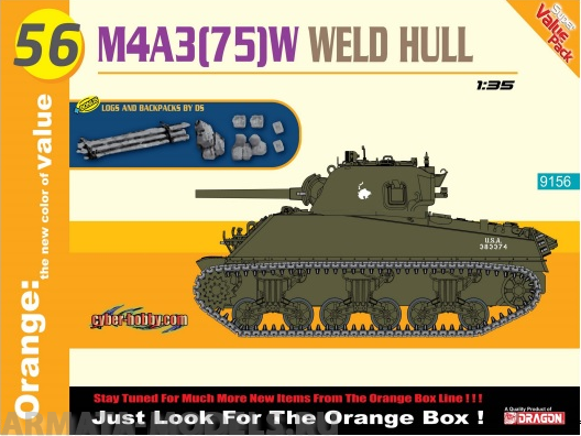9156Д Американский танк M4A3(75)W WELDED HULL Dragon