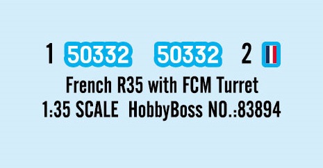 83894HB Сборная модель Французский танк R35 c башней FCM Hobby Boss