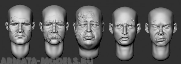 ARM356063 Головы раненых (без волос) №2 ARMOR35