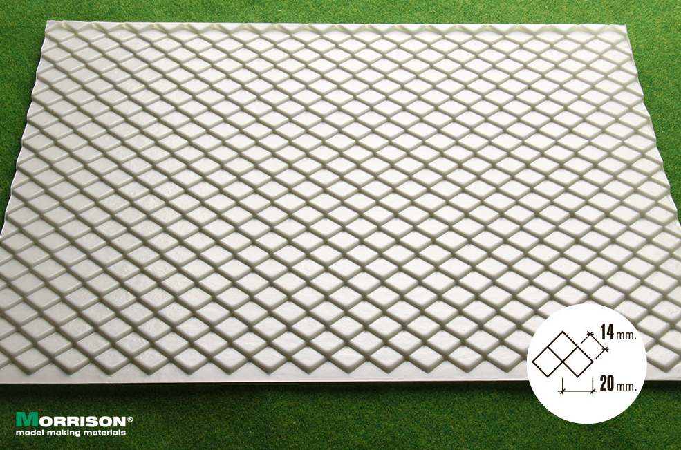 041rmb025 Объёмная текстура черепицы «Ромб». М1:24 - М1:25. (Лист А3- 28см.х38см.)