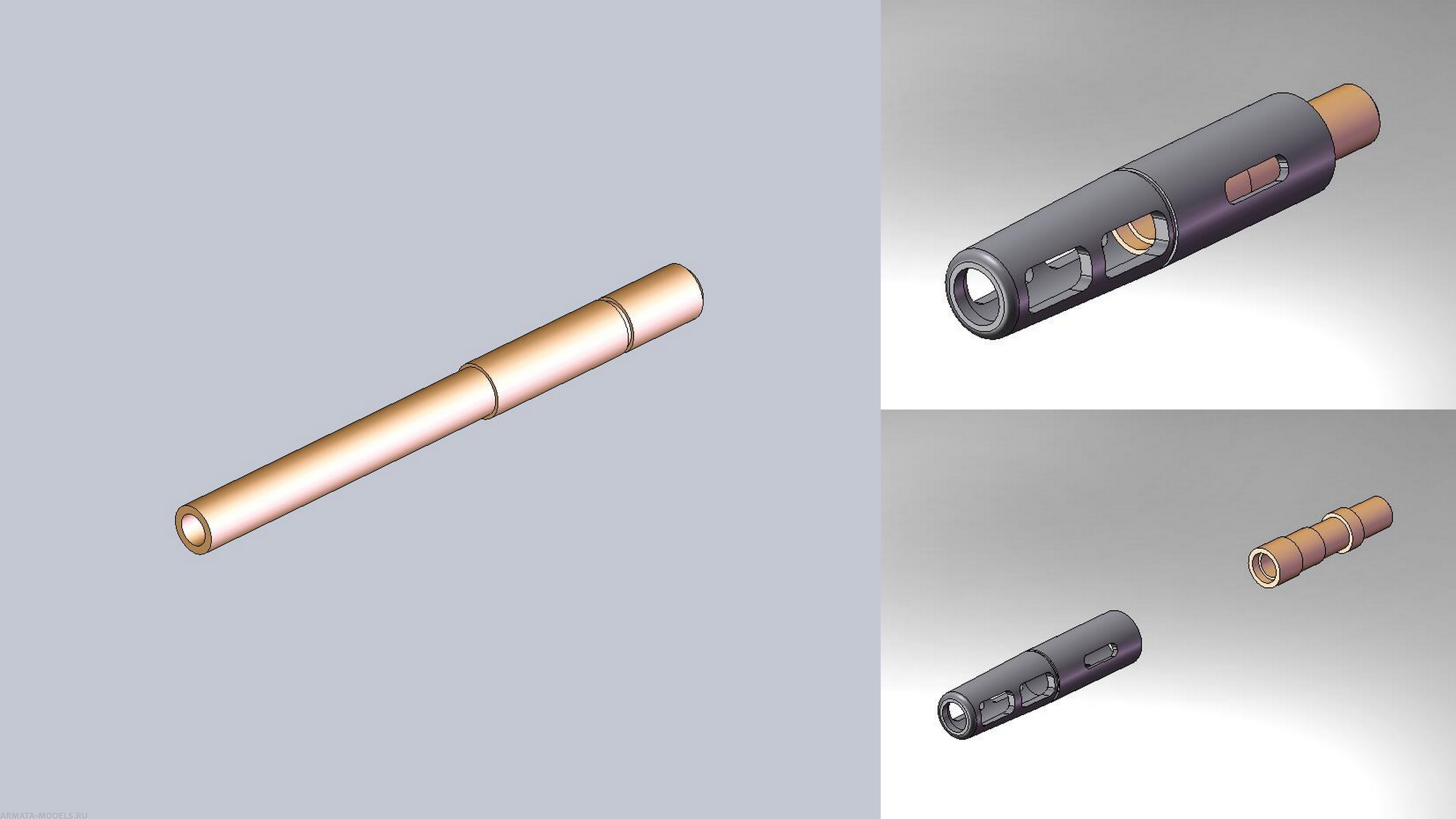 AM4873 Набор металлических пушек (37мм и 2шт 23мм), 1/48 