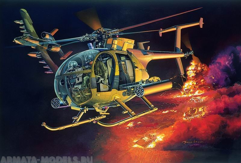 3527Д Вертолет AH-6 LittleBird Nightstalker Dragon