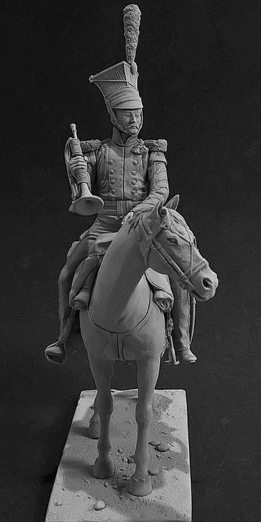CHM-54123. Трубач армейских уланских полков, Россия 1809-13 гг. 54 мм. Материал - смола.