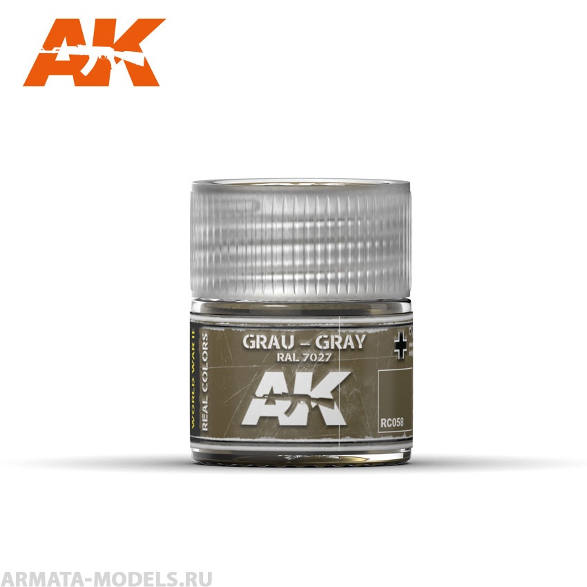 RC058 Краска Real Colors Grau-Gray RAL 7027 10ml