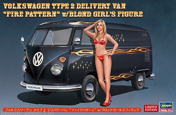 52264 Автомобиль Volkswagen Type 2 Delivery Van «Fire Pattern» w Blond Girl's Figure