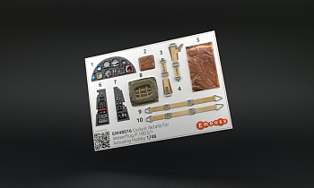 EM48016 Детали кабины Weserflug P.1003 для модели Amusing Hobby 1:48 (3D декаль)