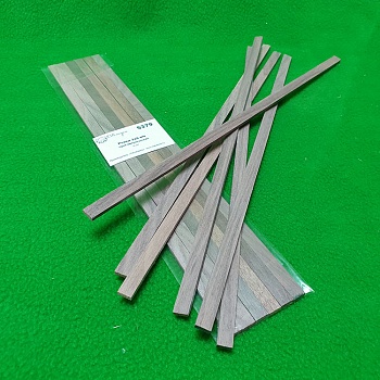 5379 рейки 3х8 мм - длина 300 мм - 6 шт - орех американский