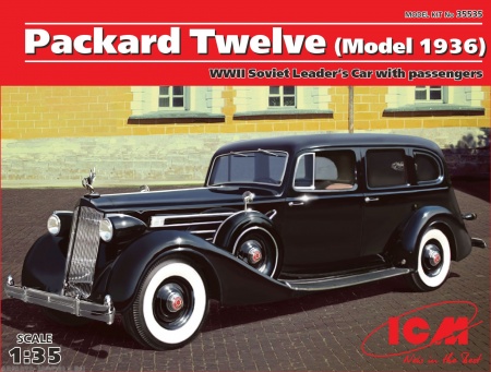 35535 Советский персональный автомобиль Packard Twelve (1936г) с фигурами лидеров (4 шт) ICM