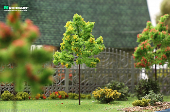 011dcv013 Желтое цветущее дерево для макета. Высота 10 см.