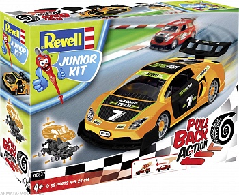00832RE Гоночный автомобиль JUNIOR KIT Pull Back Racing Car, оранжевый