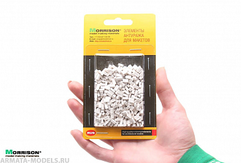 023mbb43  Мини кирпичики для диорам белые М 1:43 (500 шт.)