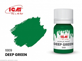 C1009 Краска для творчества, 12 мл, цвет Темно-зеленый(Deep Green)