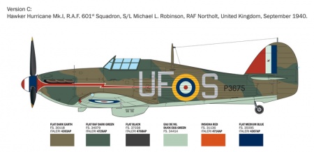 2838ИТ Самолет HURRICANE MK 1 ACES Italeri